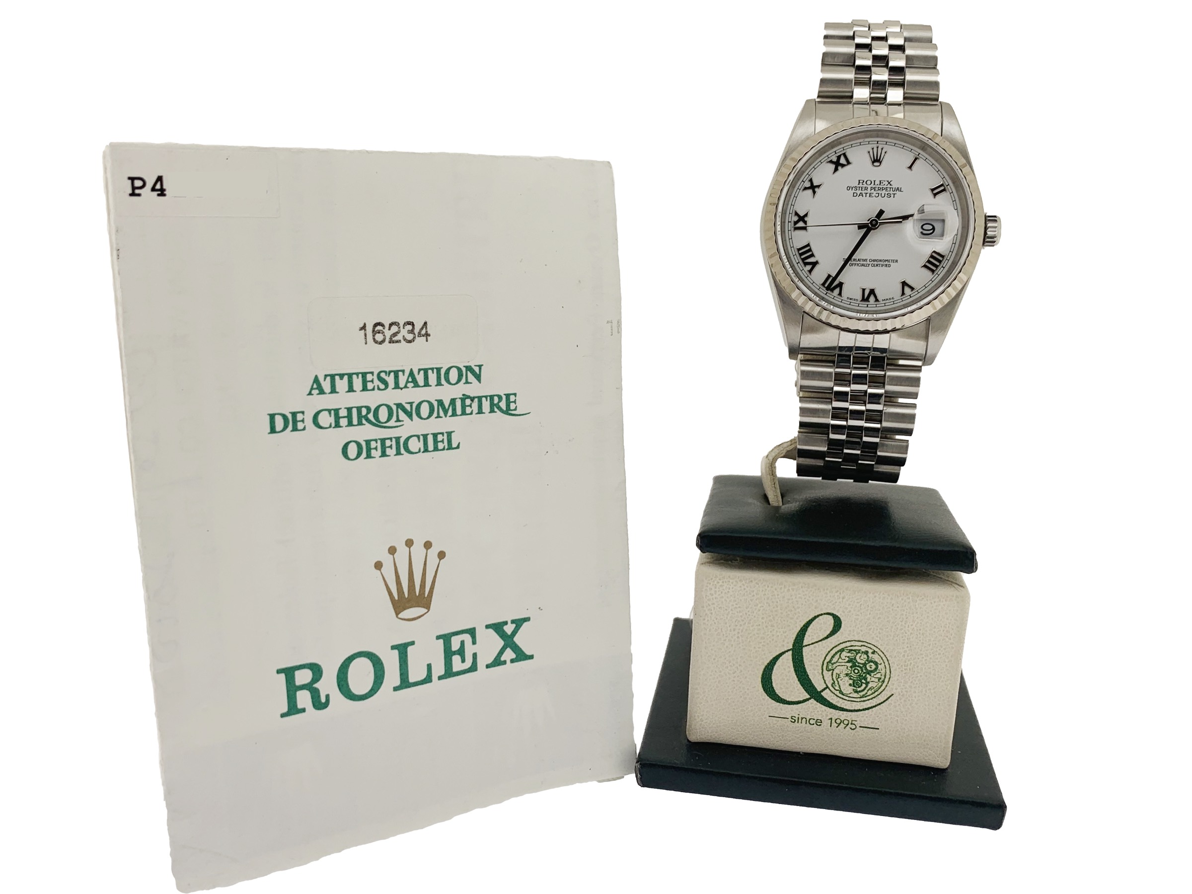 Rolex | Datejust 36 mm | Vetro Zaffiro | 16234 | Jubilee | Bianco Romani | Full Set